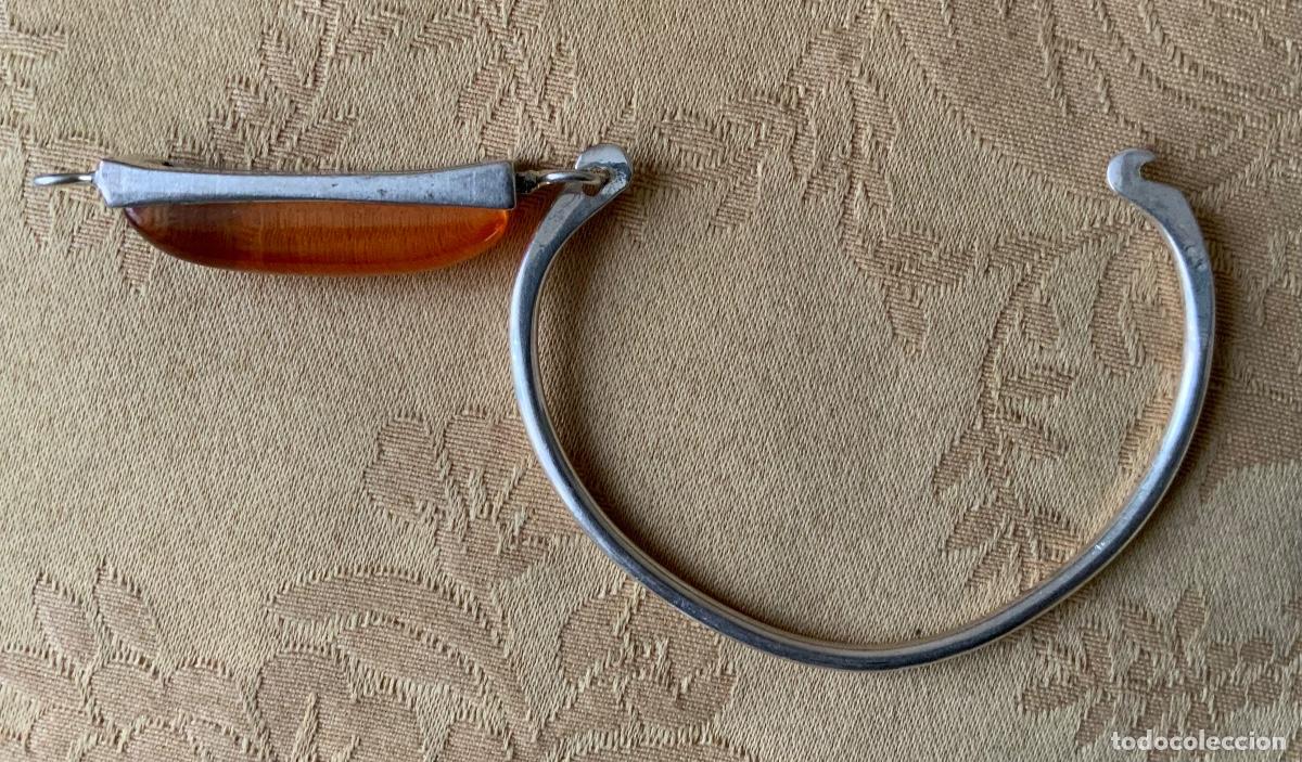 Joyeria: ANTIGUA PULSERA R&Iacute;GIDA DE &Aacute;MBAR DEL B&Aacute;LTICO Y PLATA - Foto 8