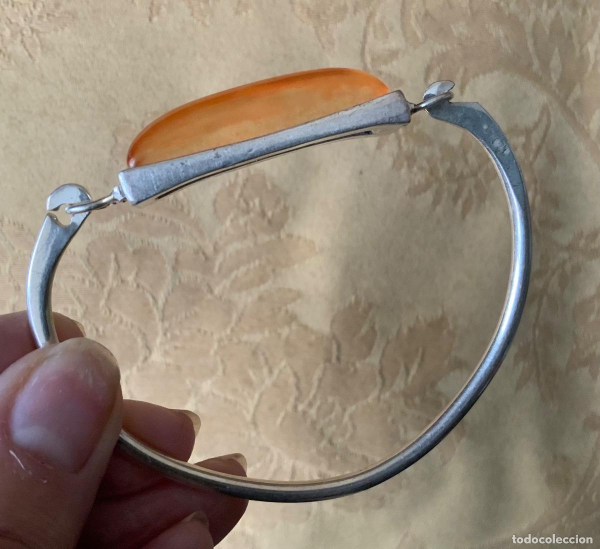Joyeria: ANTIGUA PULSERA R&Iacute;GIDA DE &Aacute;MBAR DEL B&Aacute;LTICO Y PLATA - Foto 10
