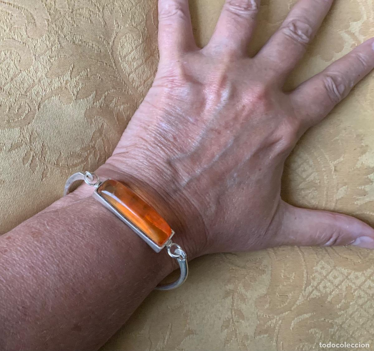 Joyeria: ANTIGUA PULSERA R&Iacute;GIDA DE &Aacute;MBAR DEL B&Aacute;LTICO Y PLATA - Foto 13