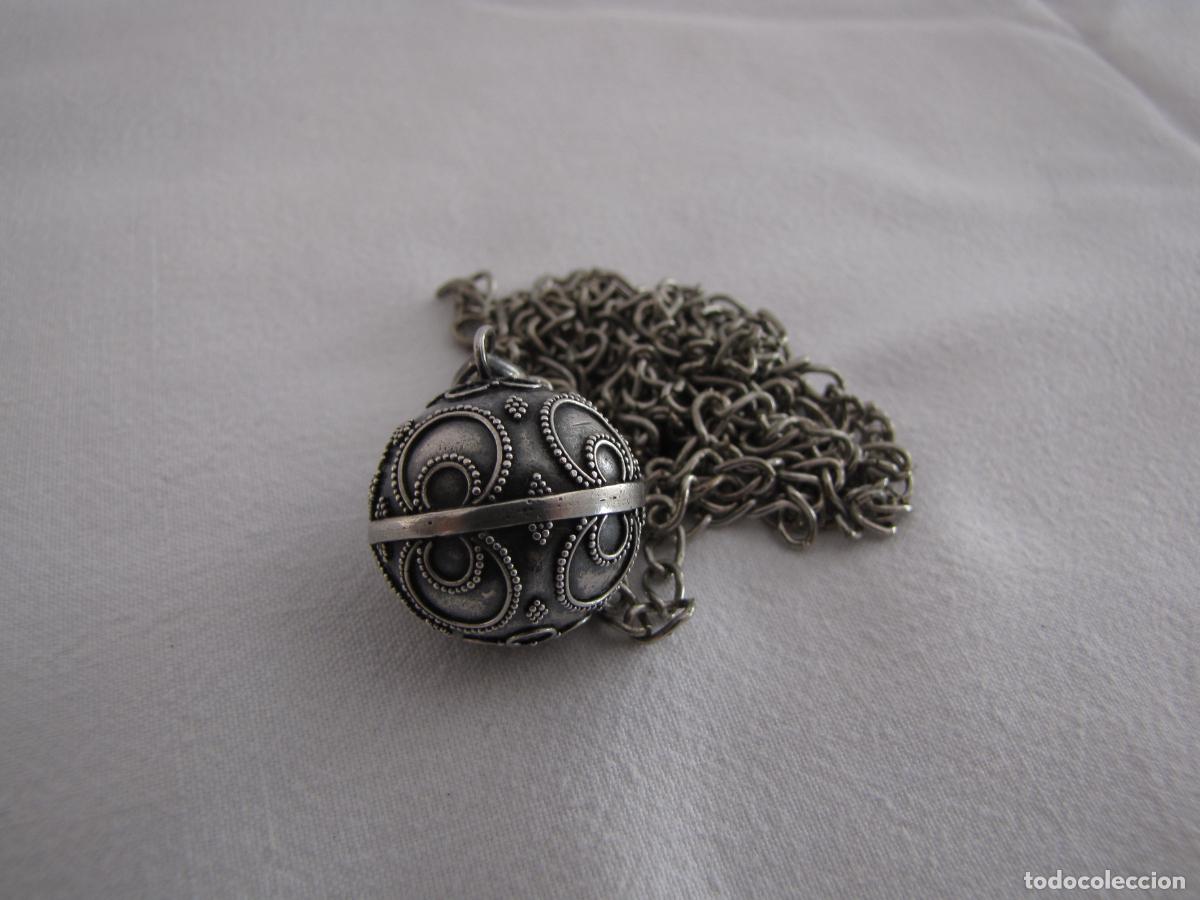 Joyeria: 84.- llamador de &aacute;ngel con cadena. Plata - Foto 1