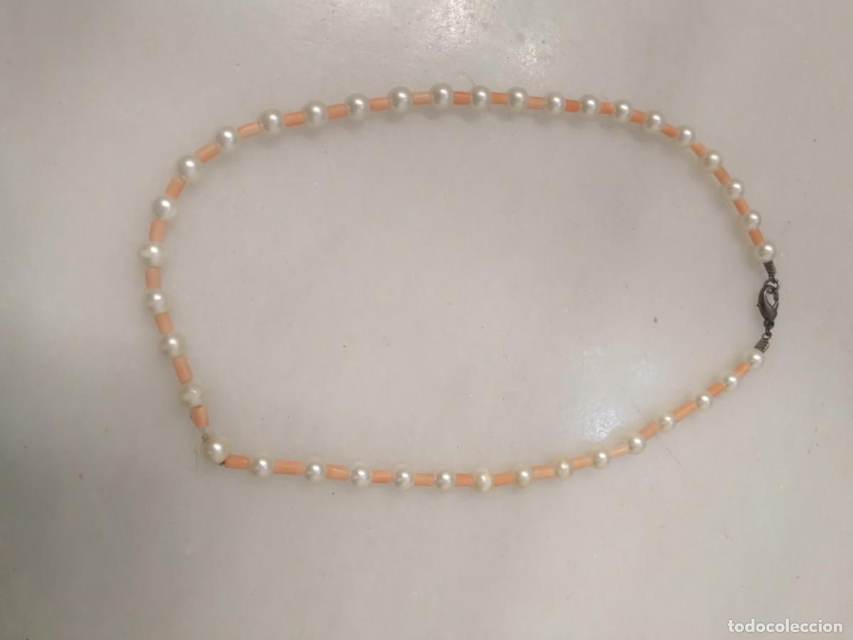 Joyeria: Collar de perlas y coral rosa - Foto 1