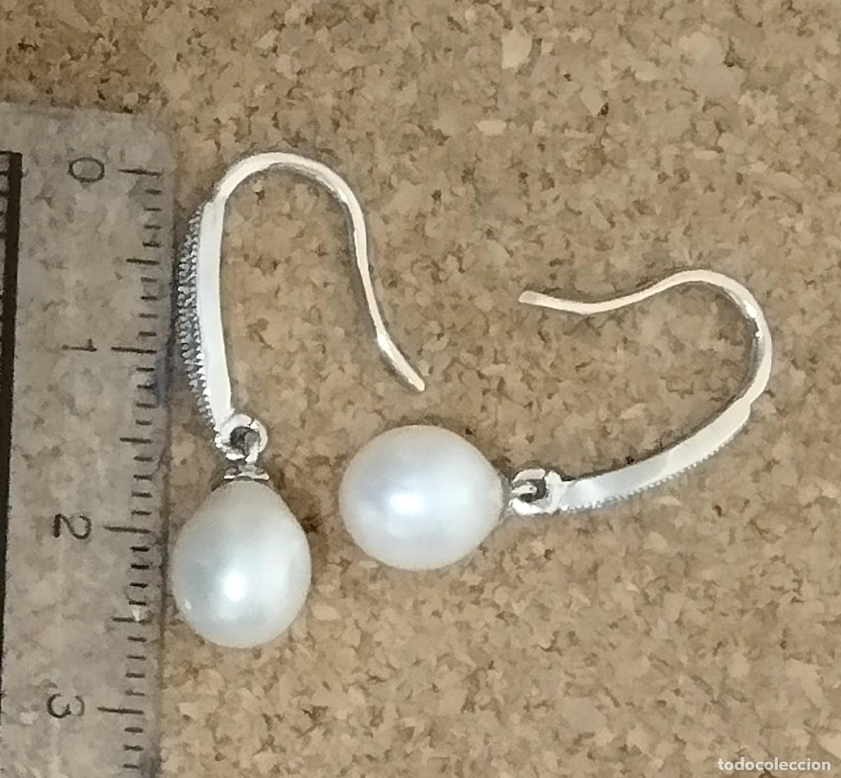 Joyeria: Pendientes Plata con perla blanca, gancho - Foto 4