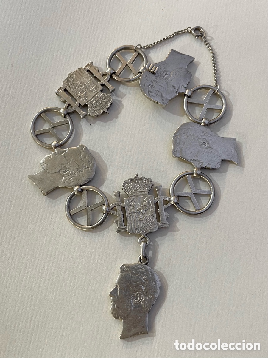 Joyeria: Original pulsera de plata con monedas espa&ntilde;olas del siglo XIX - Foto 2