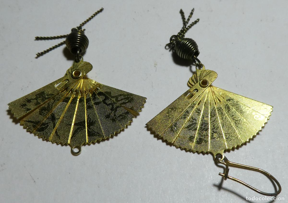 Joyeria: Pareja de pendientes en forma de abanico asi&aacute;tico - Foto 1