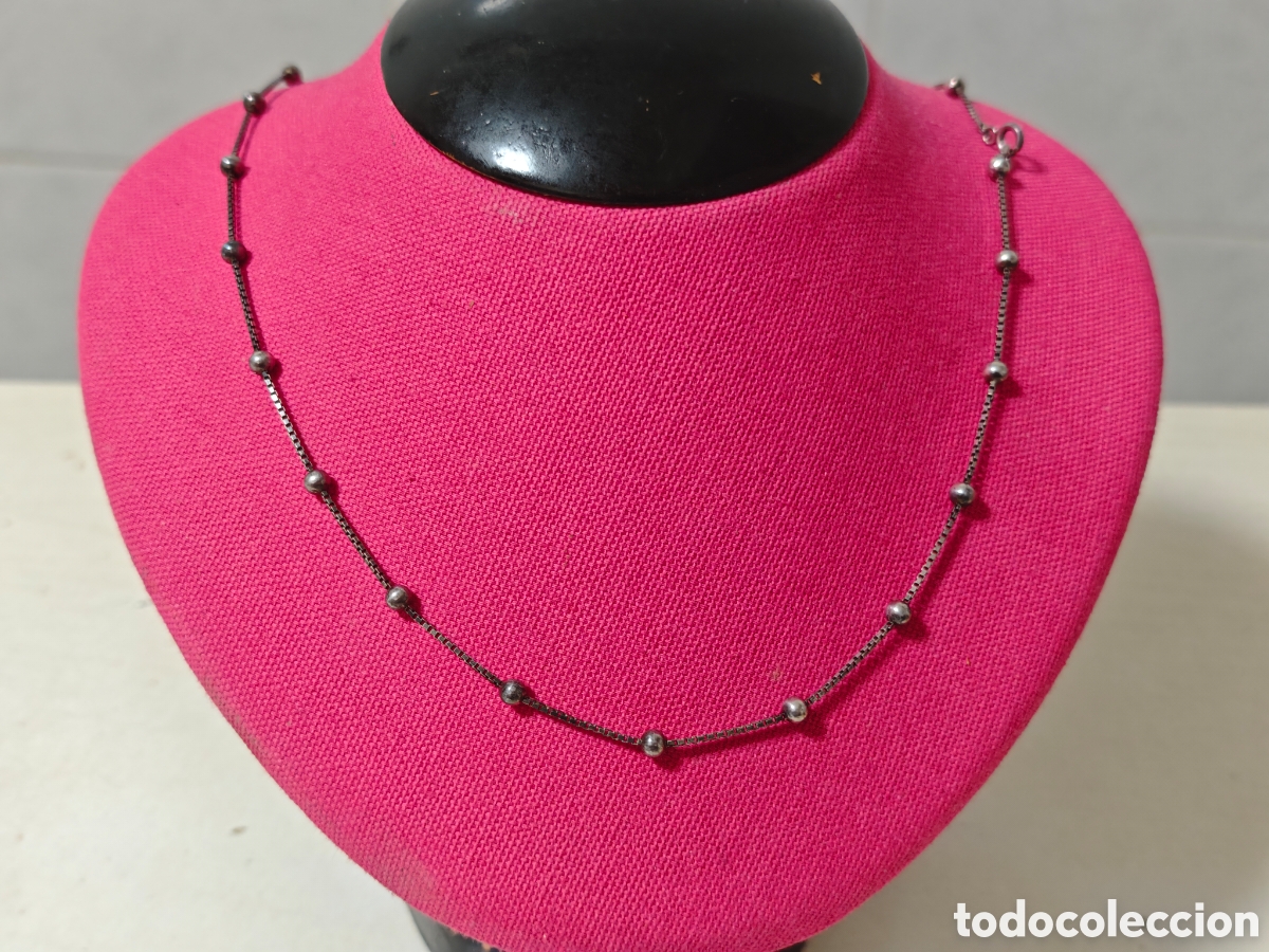 Joyeria: bonita cadena de bolas de plata de ley - Foto 3