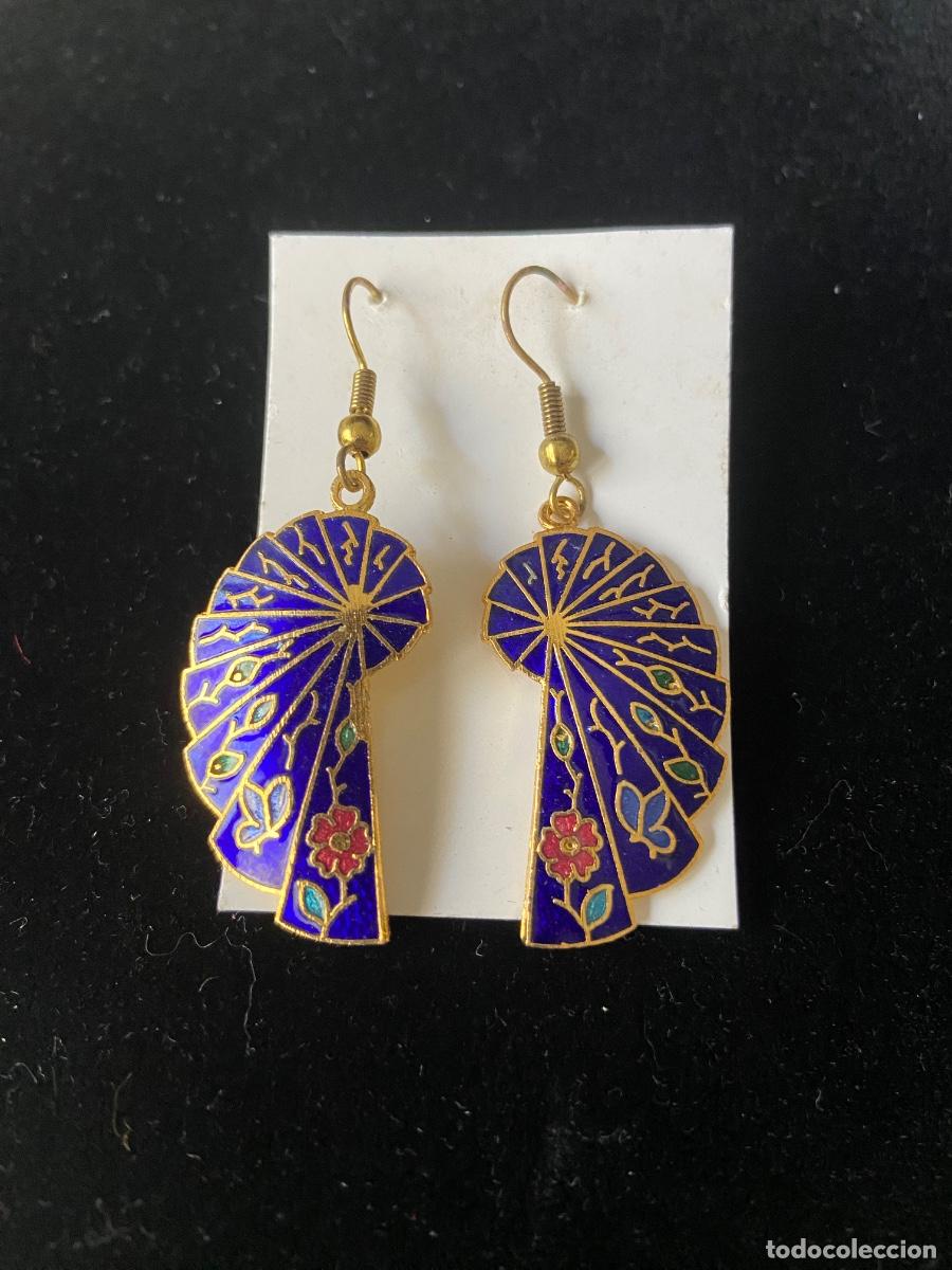 Joyeria: 265-26. Pendientes Cloisonn&eacute; ochenteros. Sin uso. Caracolas - Foto 1
