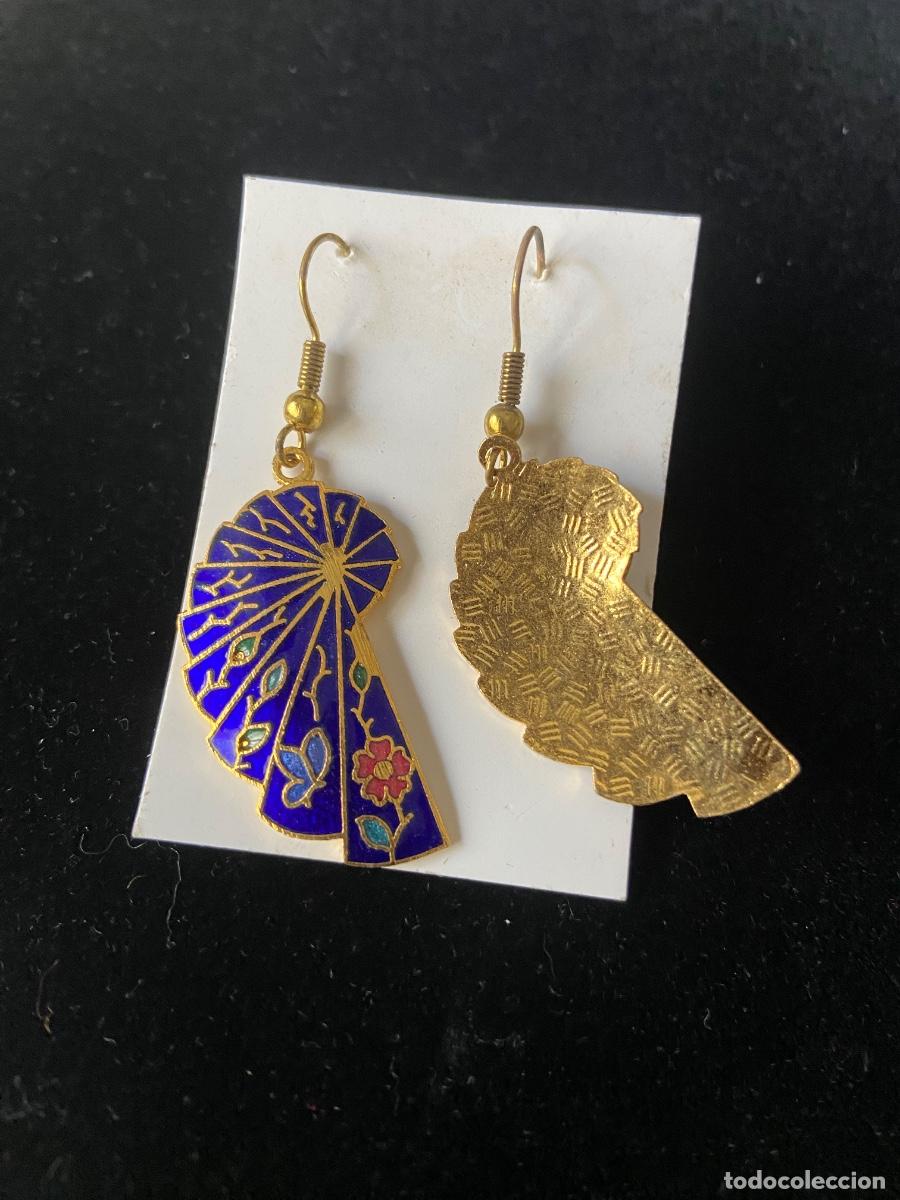 Joyeria: 265-26. Pendientes Cloisonn&eacute; ochenteros. Sin uso. Caracolas - Foto 2