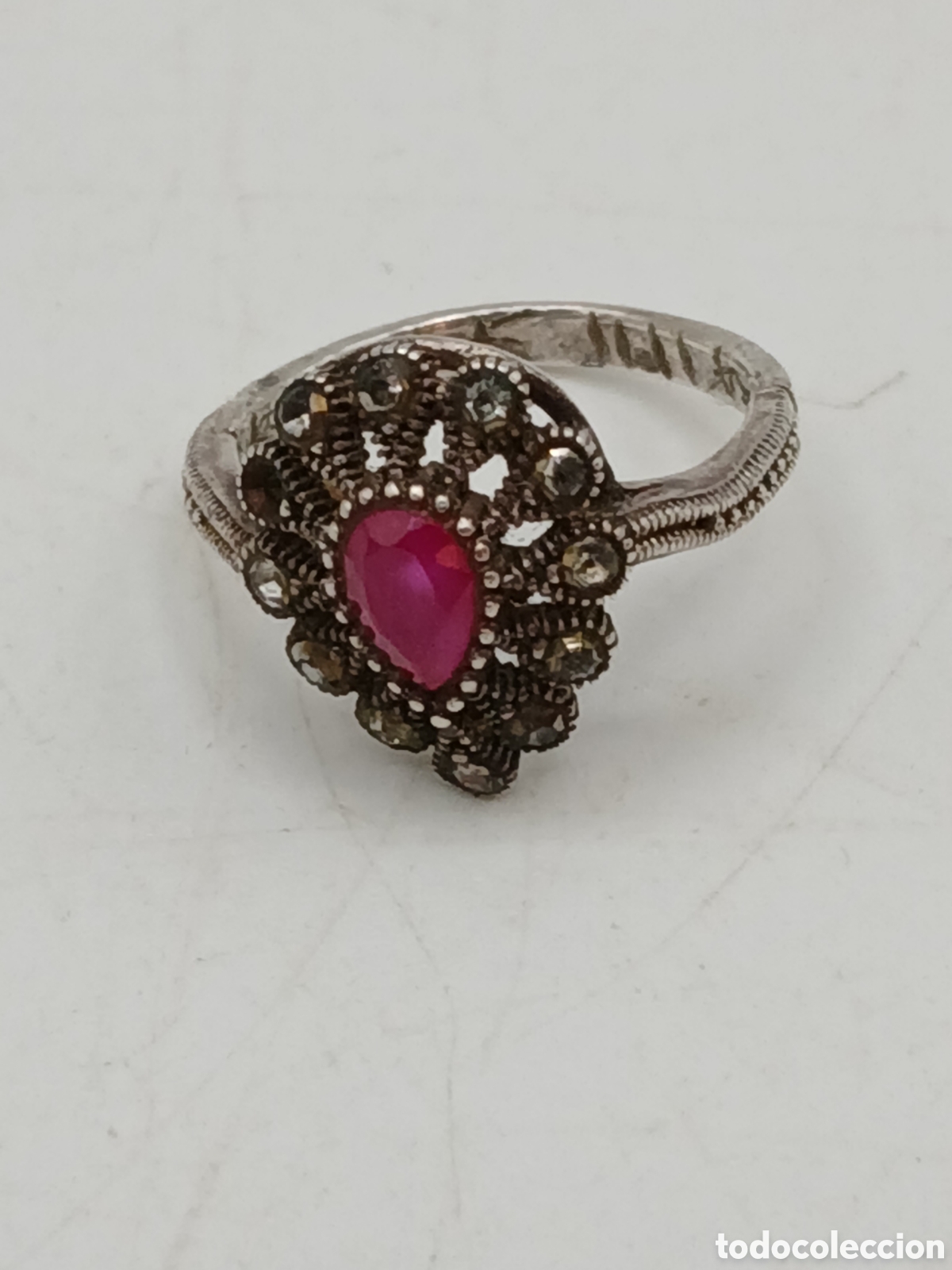 Joyeria: Anillo plata 925mls rub&iacute; y cuarzo blanco - Foto 4