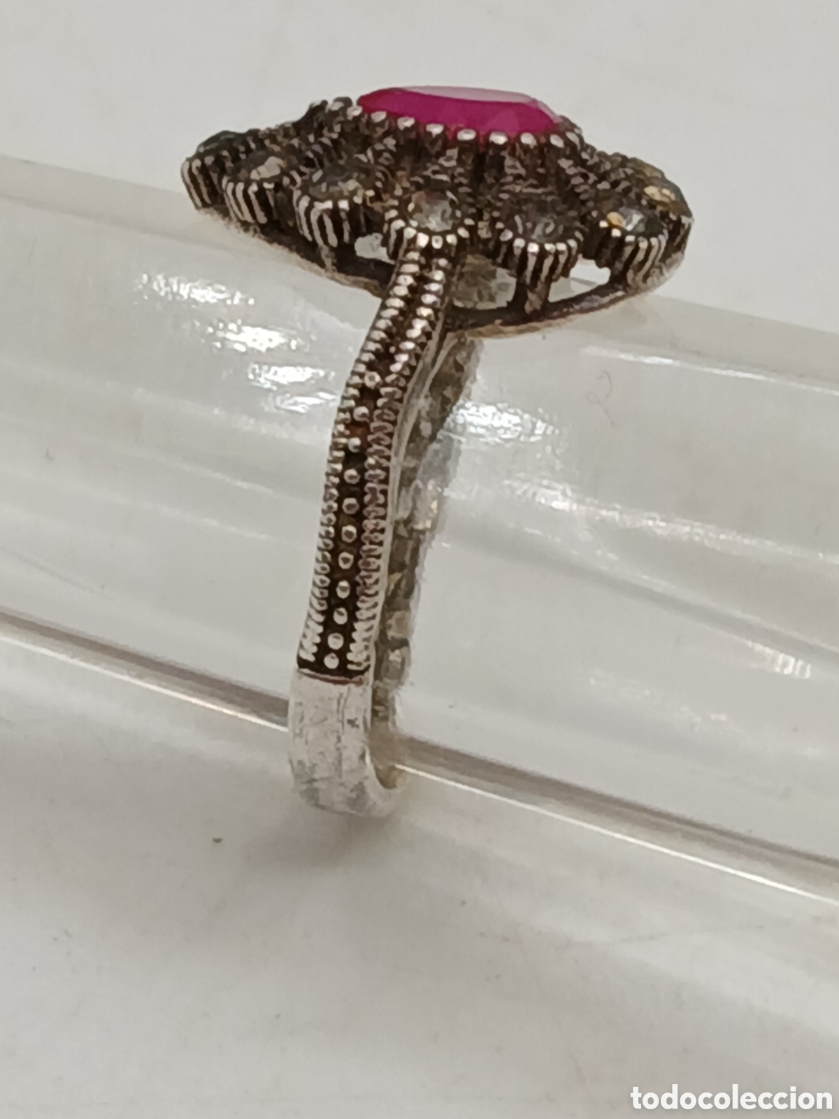 Joyeria: Anillo plata 925mls rub&iacute; y cuarzo blanco - Foto 6