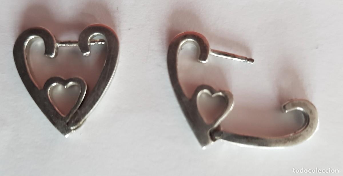 Joyeria: Argollas en plata de Ley 925 mm. con forma de coraz&oacute;n - Foto 2