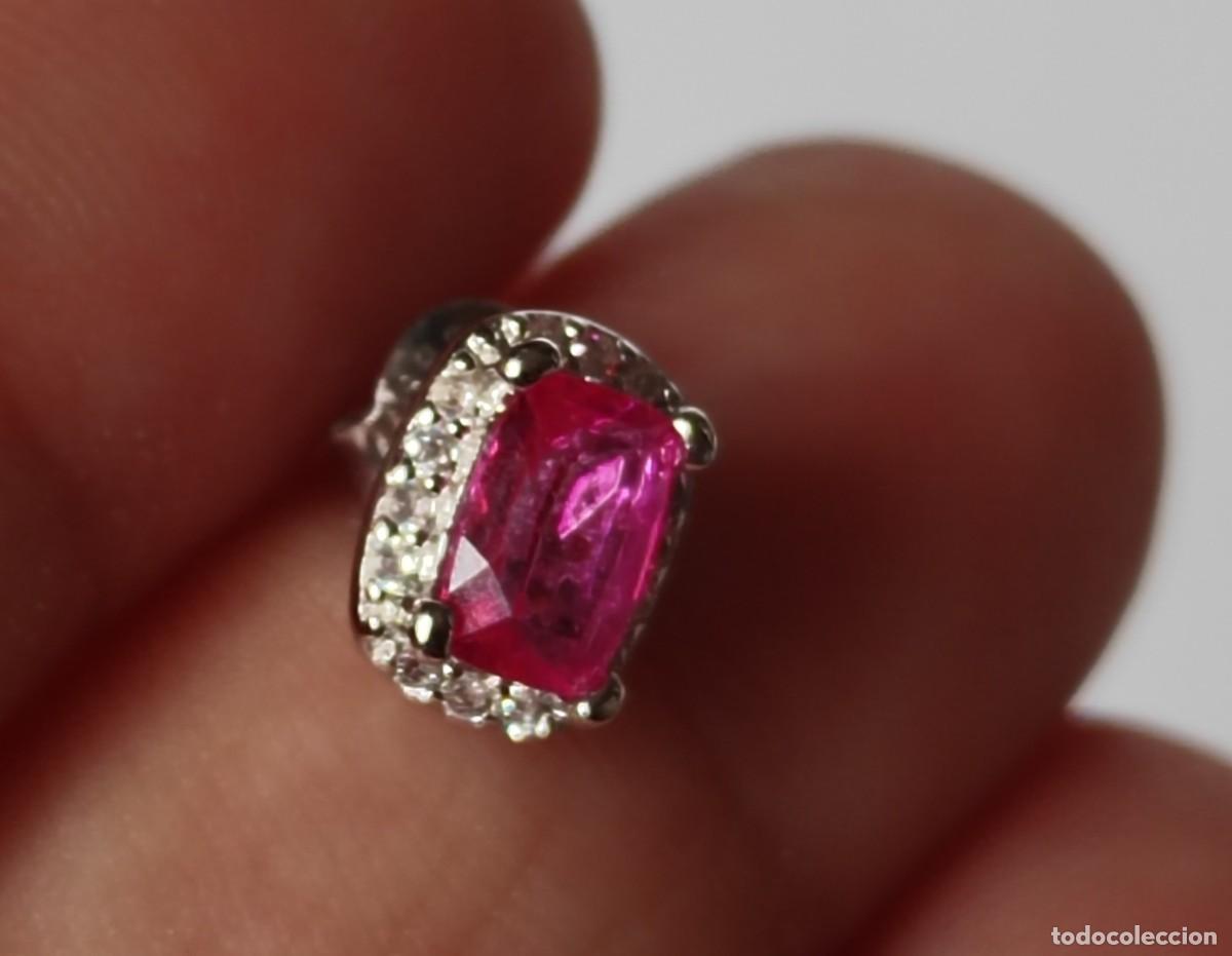 Joyeria: Pendientes con Topacios Rosas Naturales y Circonitas - Foto 6