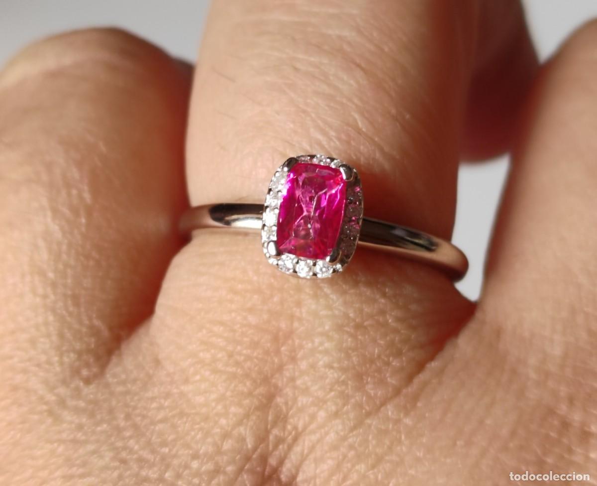 Joyeria: Anillo con Topacio Rosa Natural y Circonitas - Foto 2