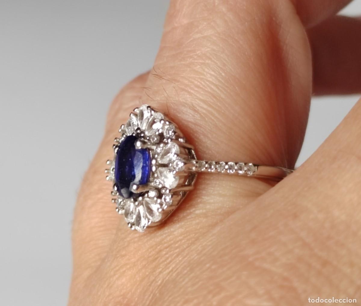 Joyeria: Anillo con Zafiro Aut&eacute;ntico y Circonitas - Foto 2