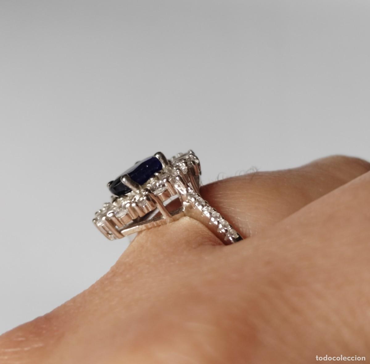 Joyeria: Anillo con Zafiro Aut&eacute;ntico y Circonitas - Foto 3