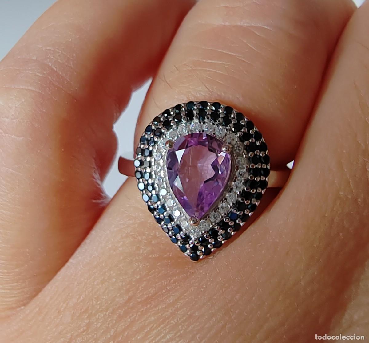 Joyeria: Anillo con Amatista y Espinelas Naturales - Foto 1