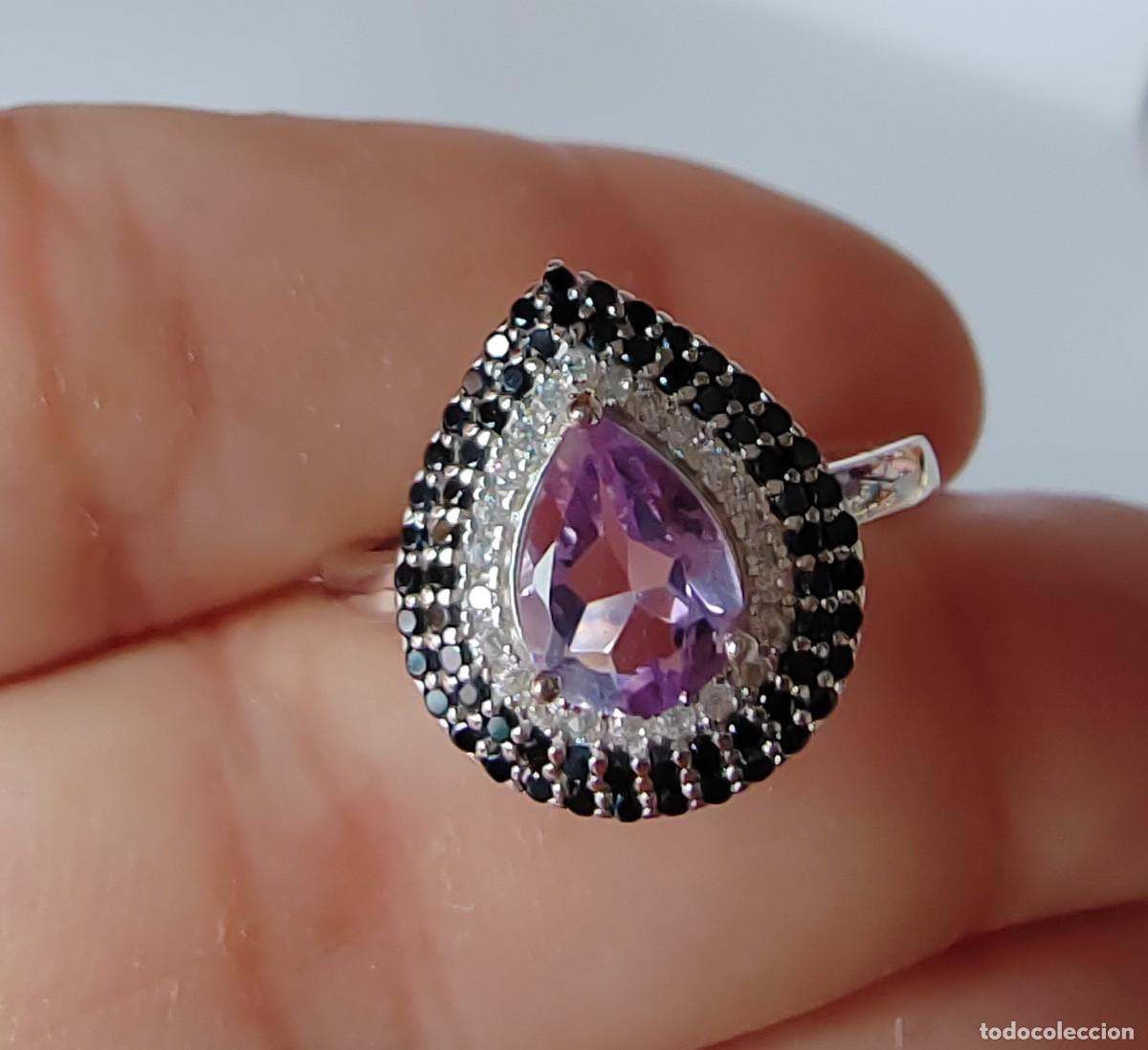 Joyeria: Anillo con Amatista y Espinelas Naturales - Foto 2
