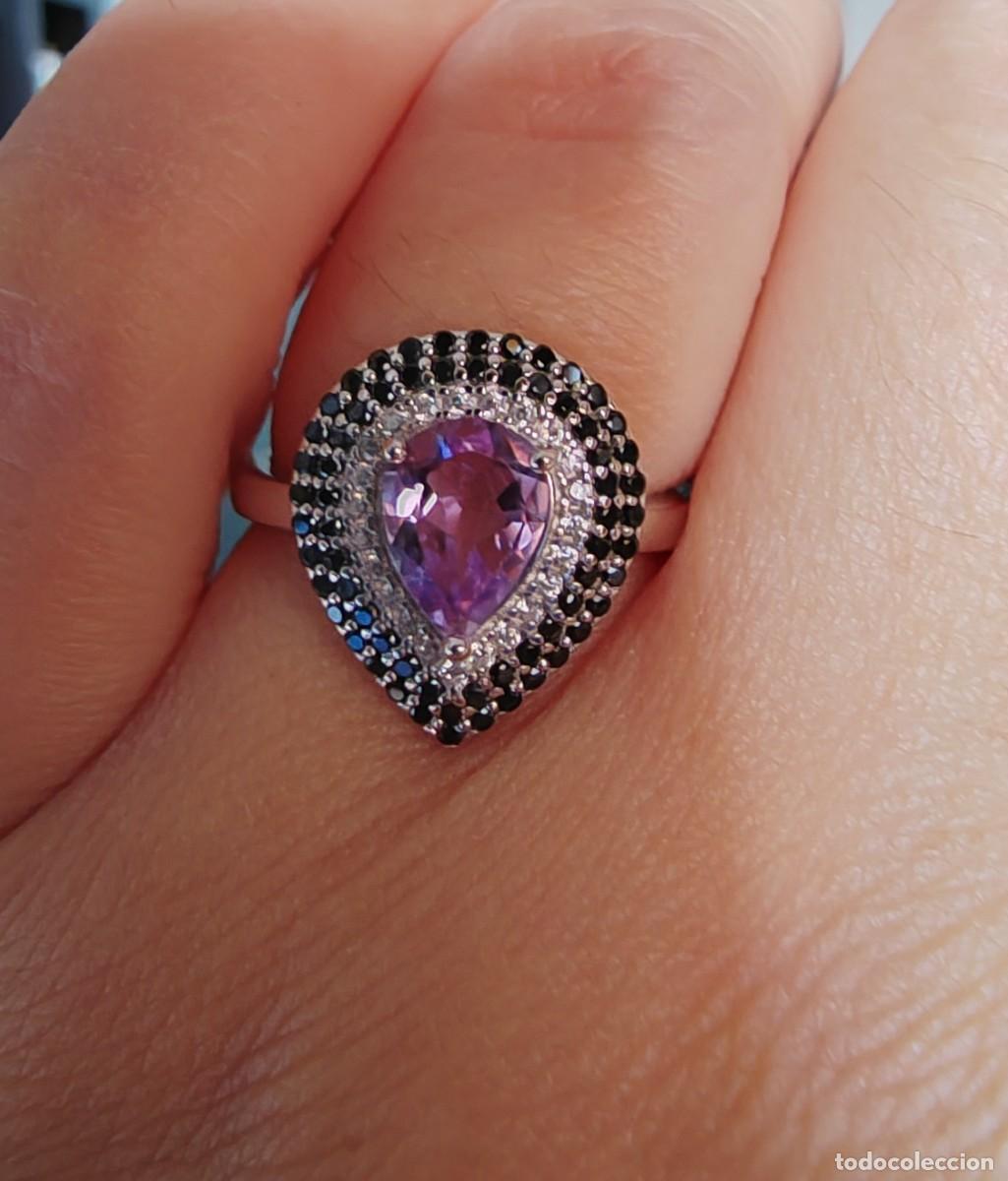Joyeria: Anillo con Amatista y Espinelas Naturales - Foto 6