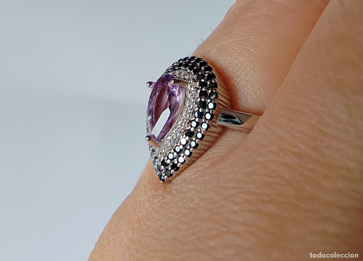 Joyeria: Anillo con Amatista y Espinelas Naturales - Foto 7