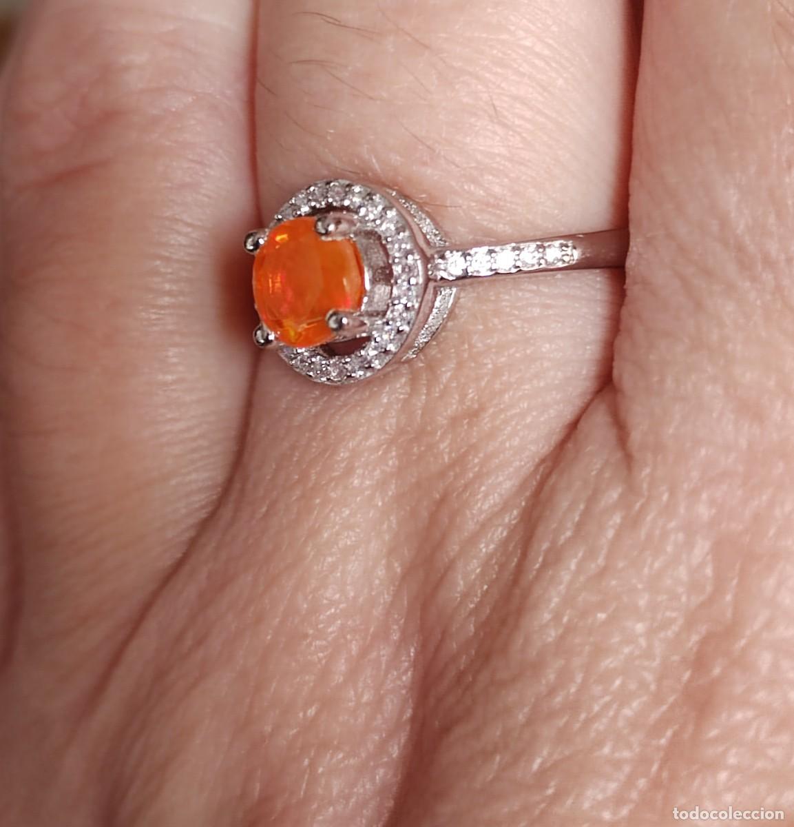 Joyeria: Anillo con &Oacute;palo Naranja y Plata de Ley - Foto 2