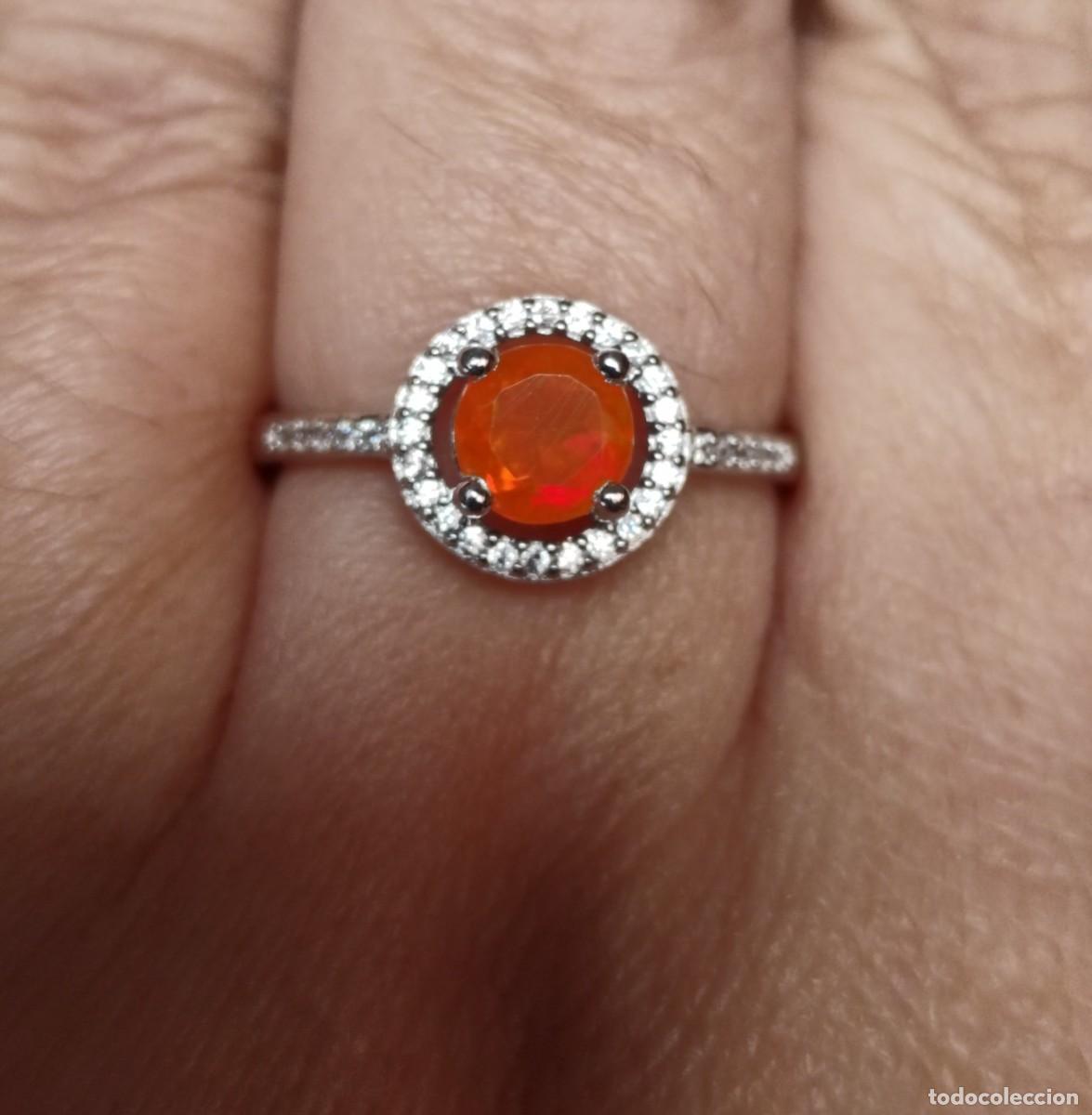 Joyeria: Anillo con &Oacute;palo Naranja y Plata de Ley - Foto 3