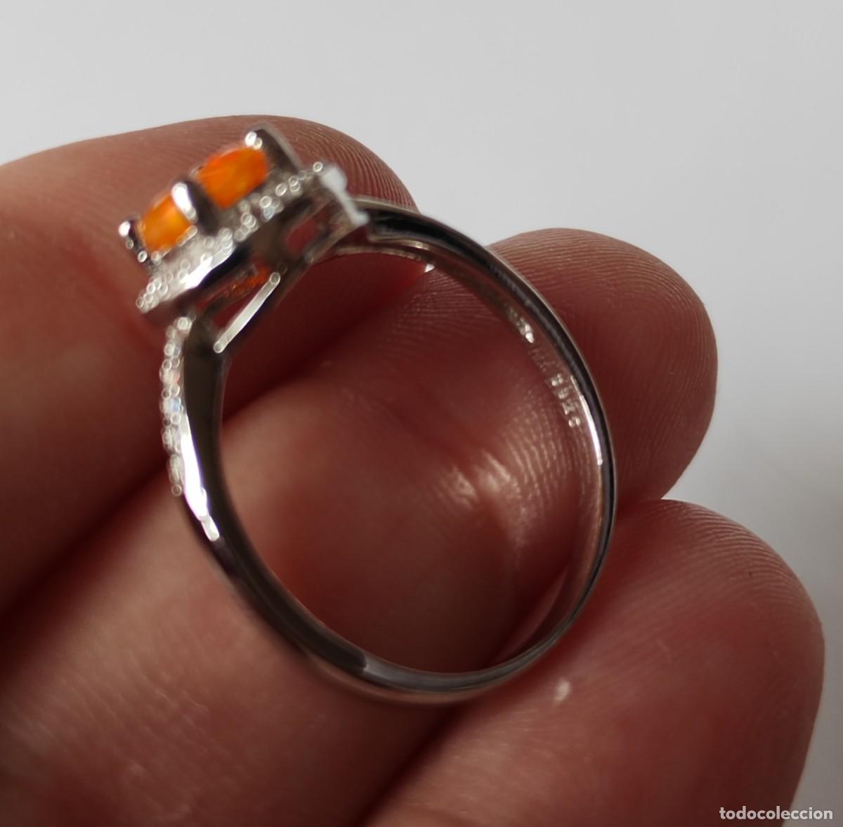 Joyeria: Anillo con &Oacute;palo Naranja y Plata de Ley - Foto 4