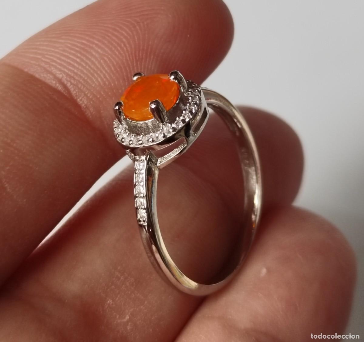 Joyeria: Anillo con &Oacute;palo Naranja y Plata de Ley - Foto 5