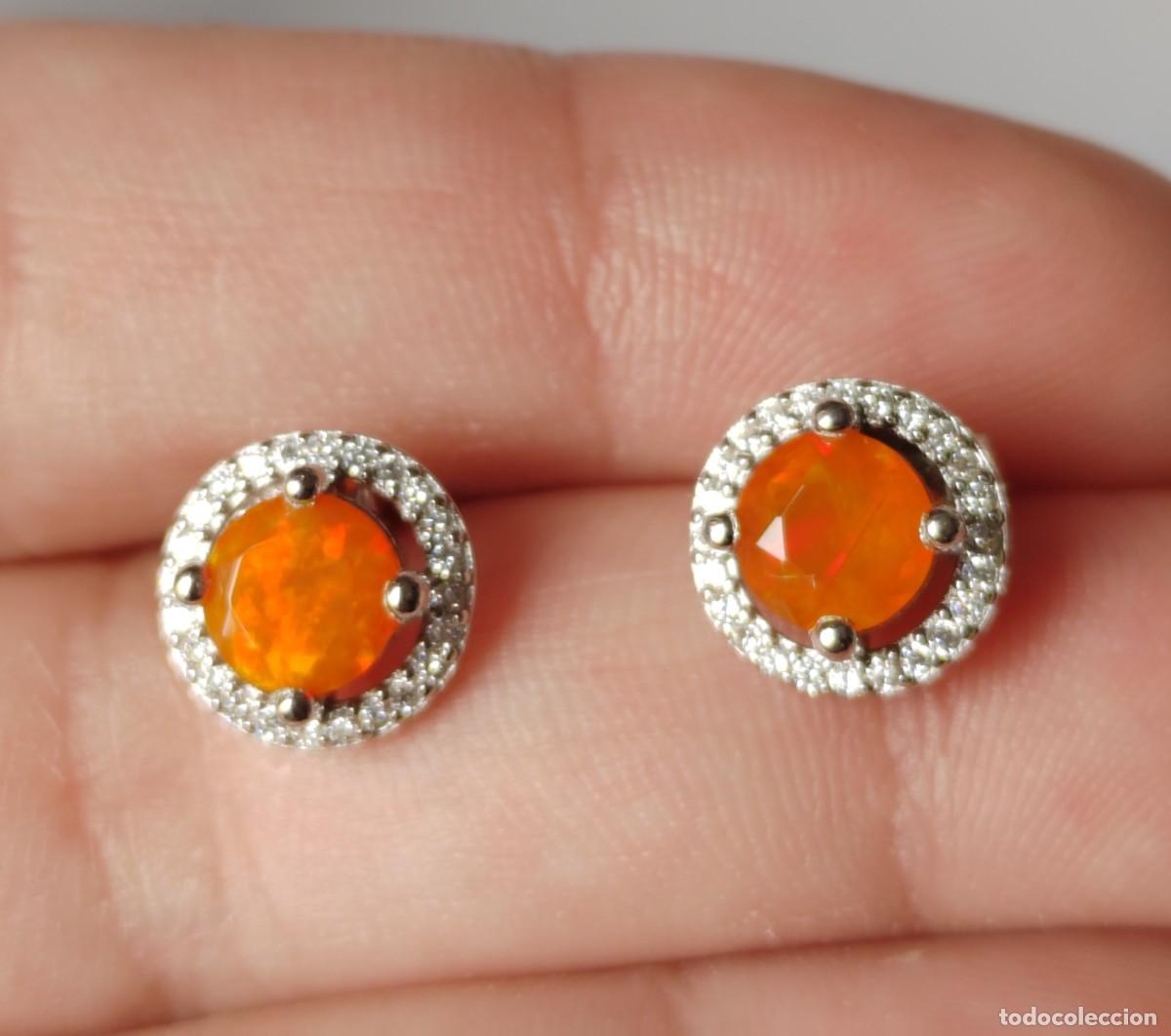 Joyeria: Pendientes con &Oacute;palos Naranjas y Plata de Ley - Foto 1