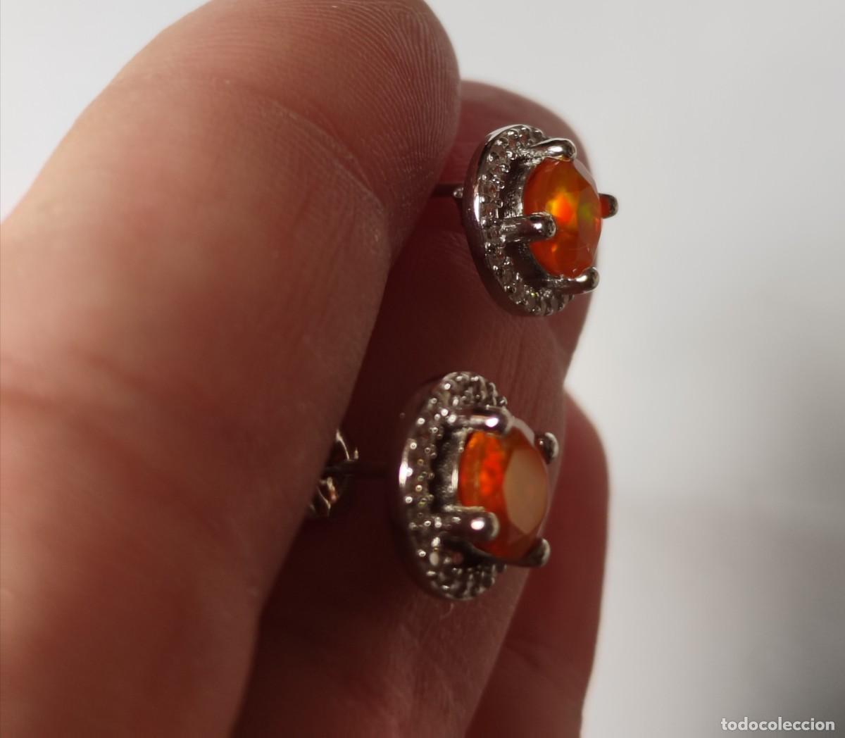 Joyeria: Pendientes con &Oacute;palos Naranjas y Plata de Ley - Foto 3