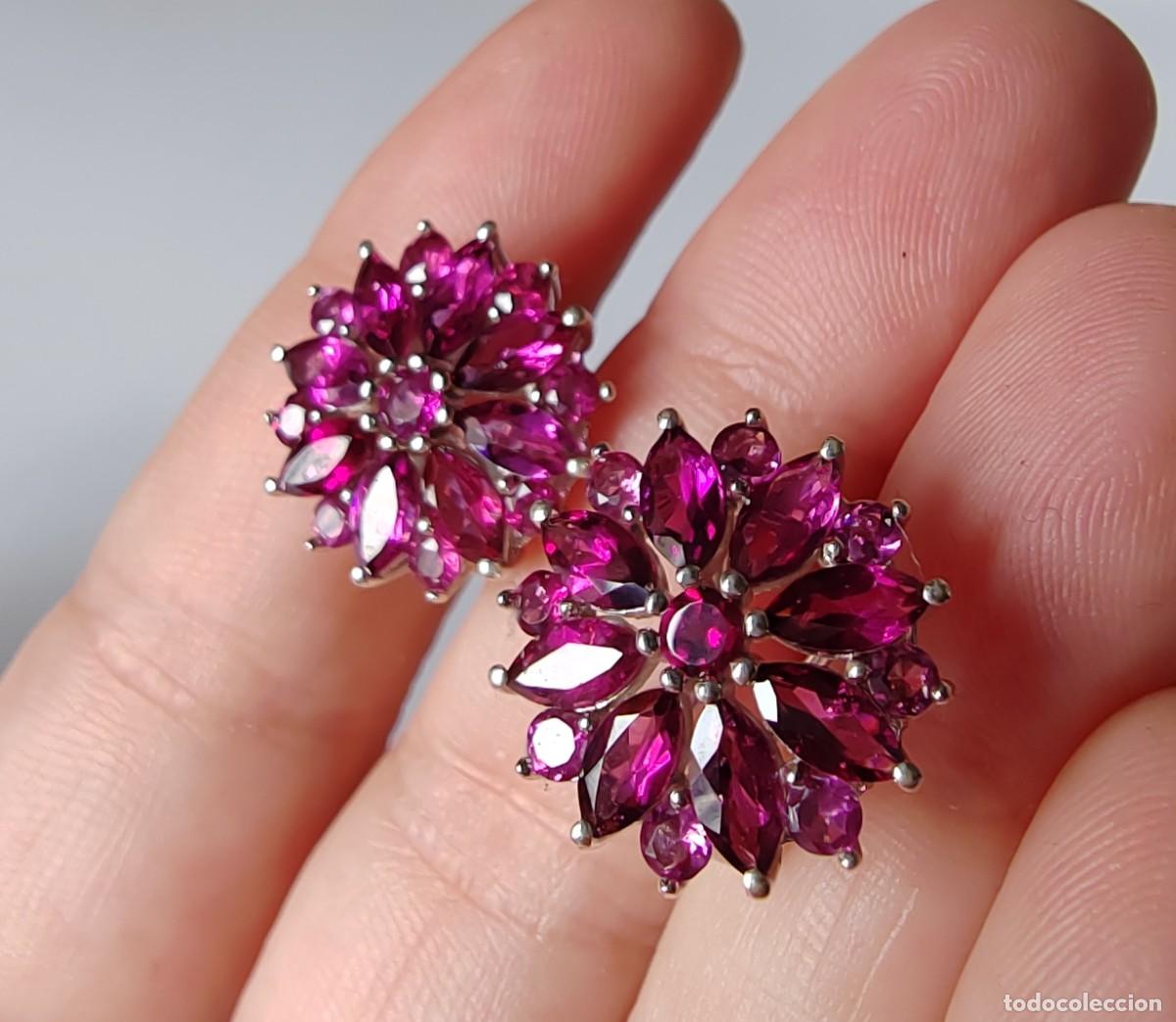 Joyeria: Pendientes con Granates Rodolitas aut&eacute;nticos - Foto 2