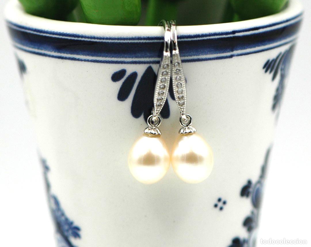 Joyeria: Pendientes Plata con perla blanca, gancho - Foto 3