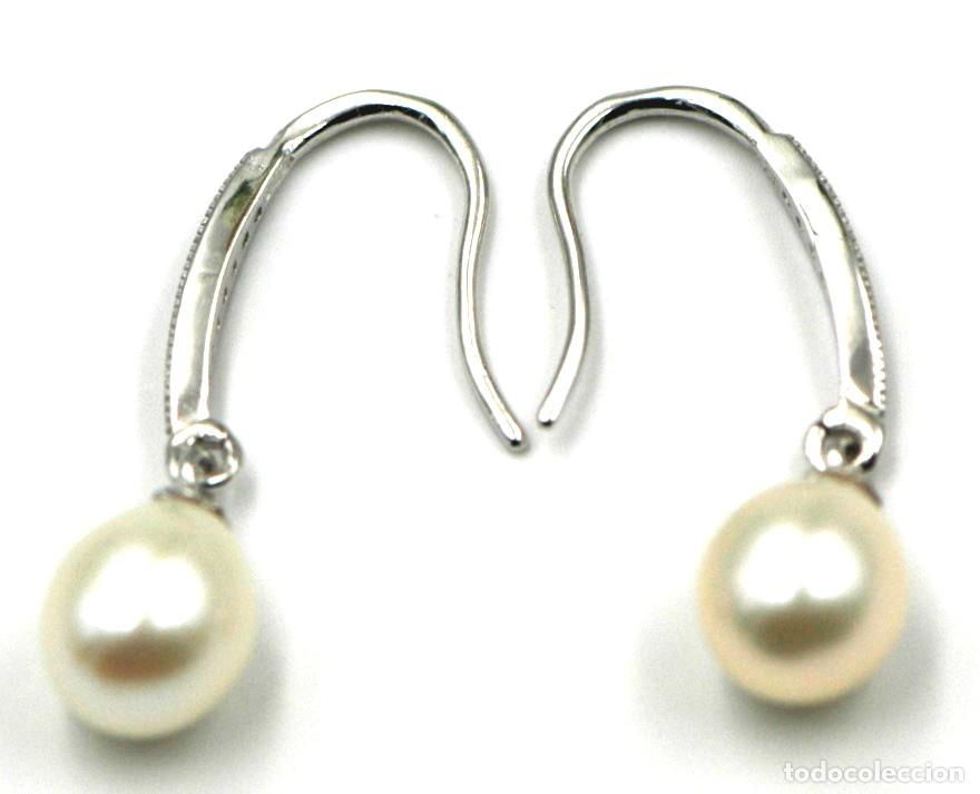 Joyeria: Pendientes Plata con perla blanca, gancho - Foto 2