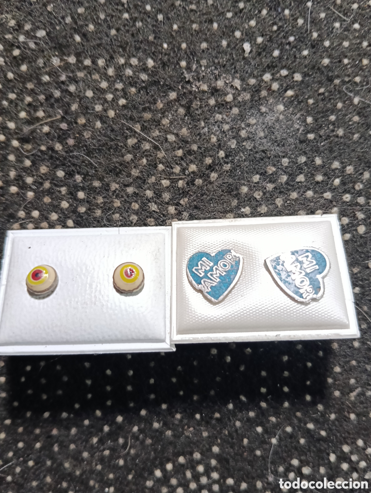 Joyeria: 4 Pendientes de plata corazones y ojos - Foto 1