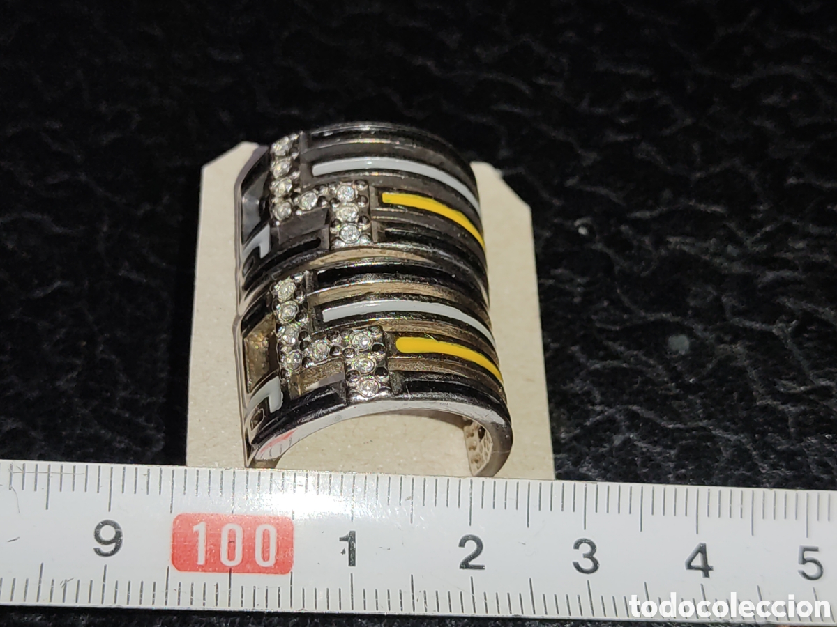 Joyeria: Pendientes con esmalte y circonitas de cristal.Vintage. - Foto 4