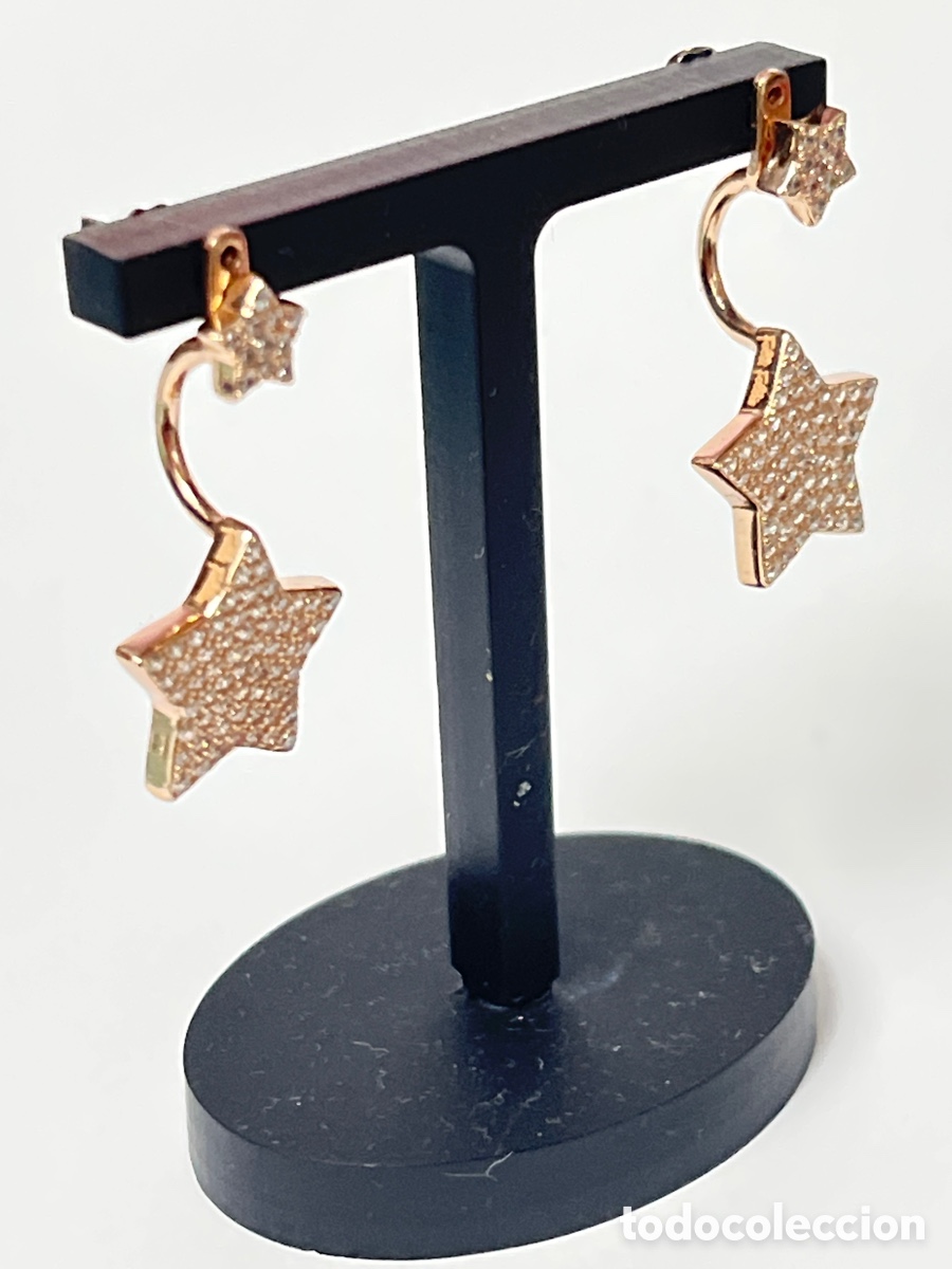 Joyeria: Pendientes de plata chapado oro rosa/P352 - Foto 3