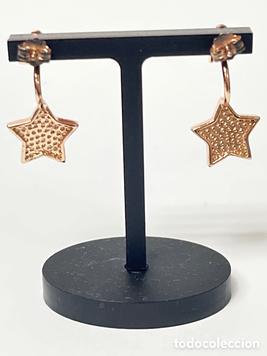 Joyeria: Pendientes de plata chapado oro rosa/P352 - Foto 4