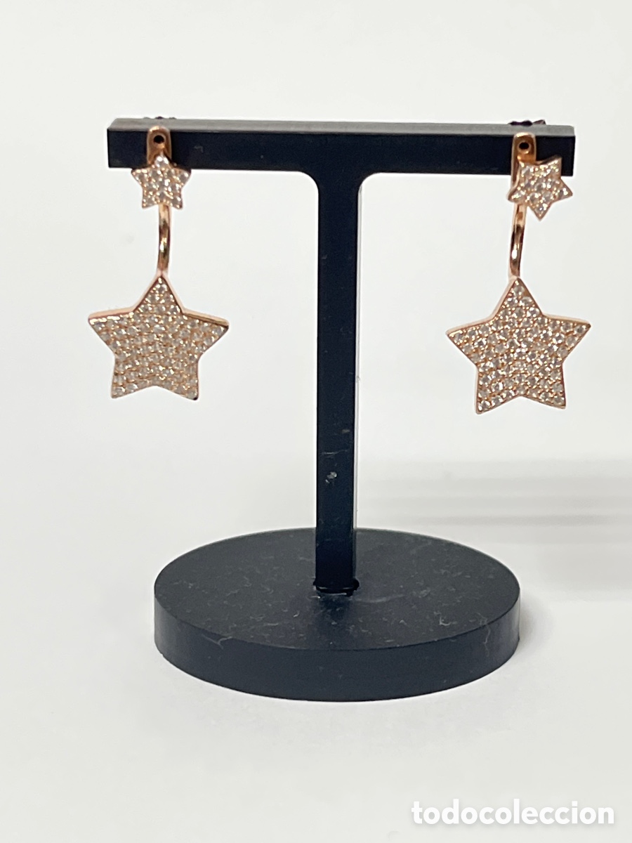 Joyeria: Pendientes de plata chapado oro rosa/P352 - Foto 1