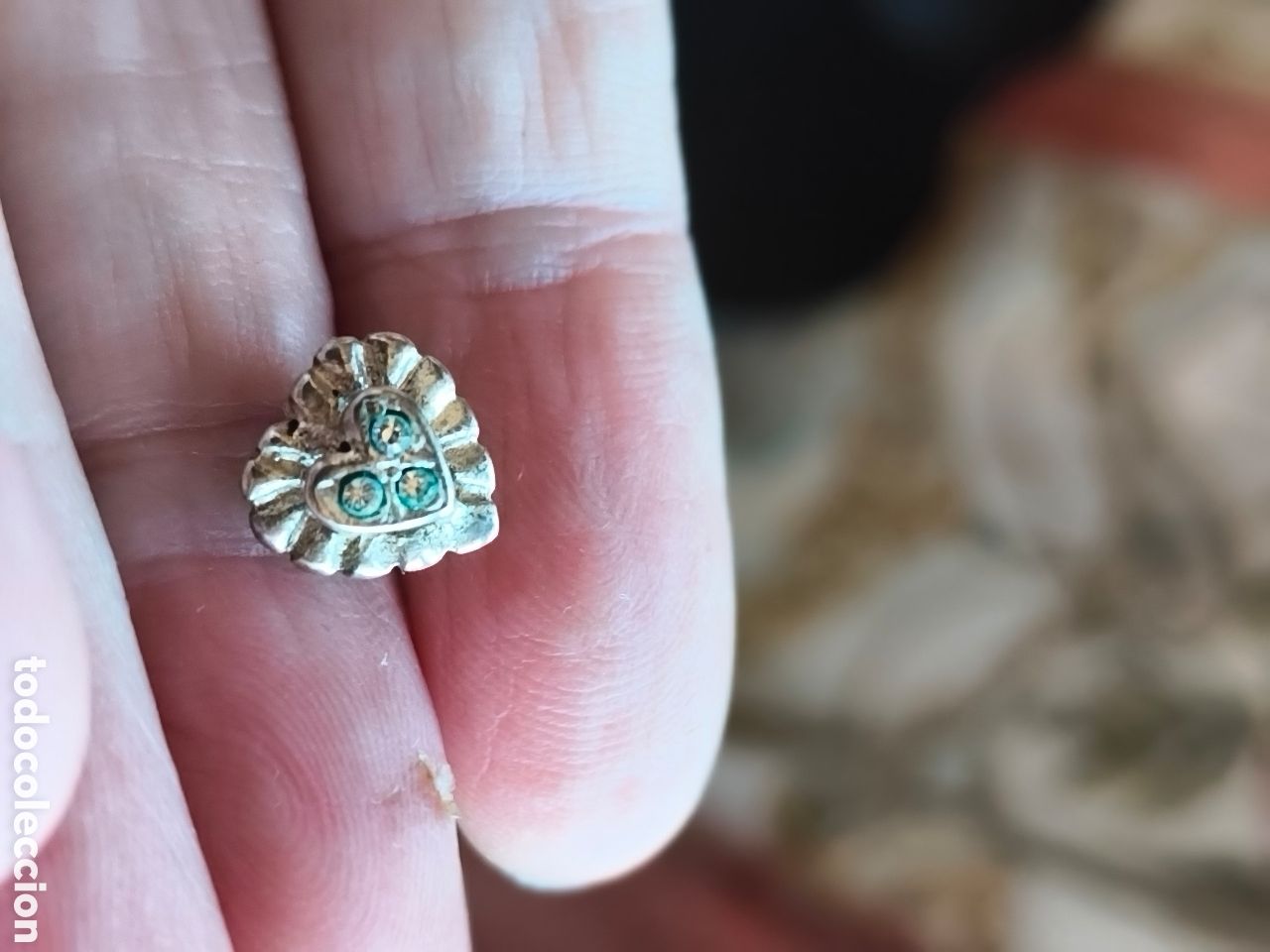Joyeria: Antiguos pendientes de plata en forma de coraz&oacute;n con peque&ntilde;os cristales - Foto 5