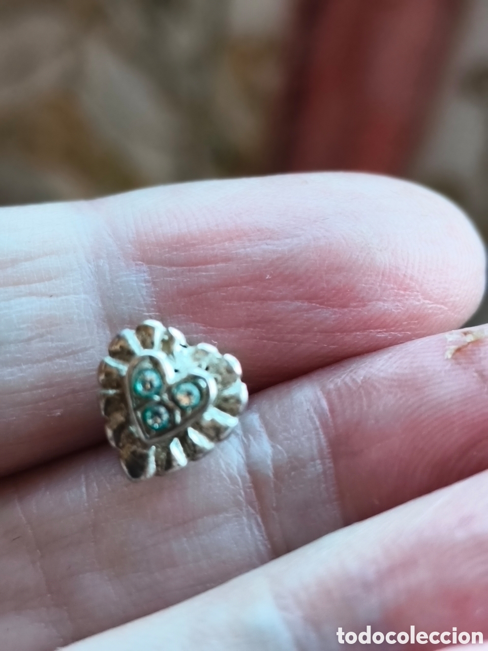 Joyeria: Antiguos pendientes de plata en forma de coraz&oacute;n con peque&ntilde;os cristales - Foto 7