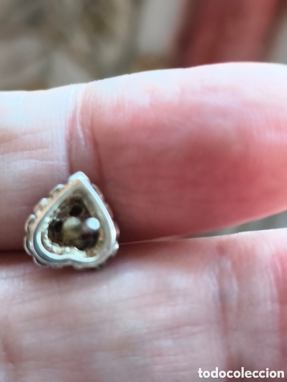 Joyeria: Antiguos pendientes de plata en forma de coraz&oacute;n con peque&ntilde;os cristales - Foto 8