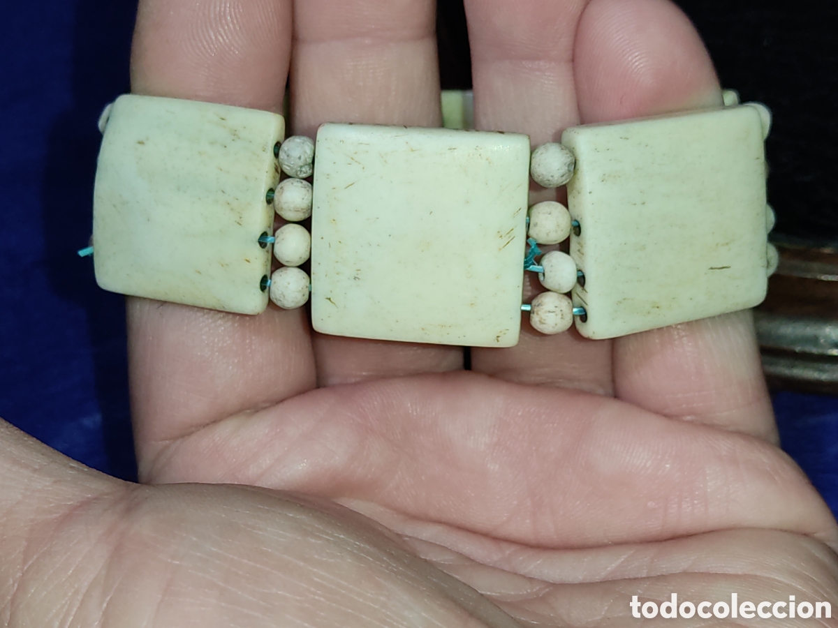 Joyeria: Pulsera de piezas de hueso.Vintage. - Foto 1