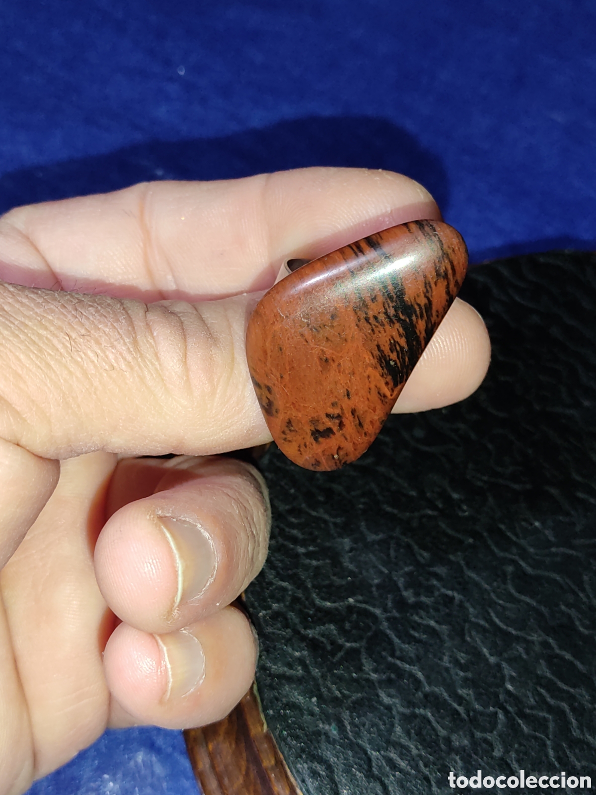 Joyeria: Anillo antiguo de plata ajustable con piedra &aacute;gata. - Foto 6