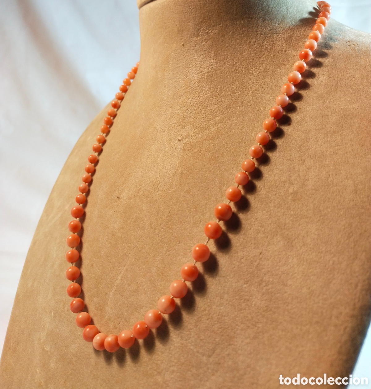 Joyeria: Antiguo collar de coral rosa - Foto 2