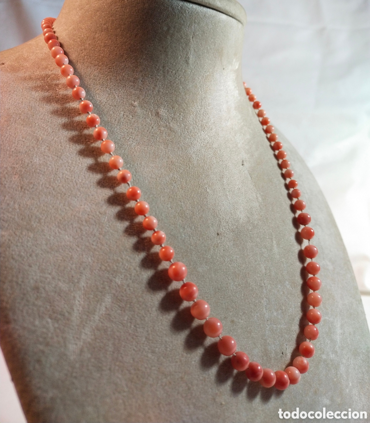 Joyeria: Antiguo collar de coral rosa - Foto 3