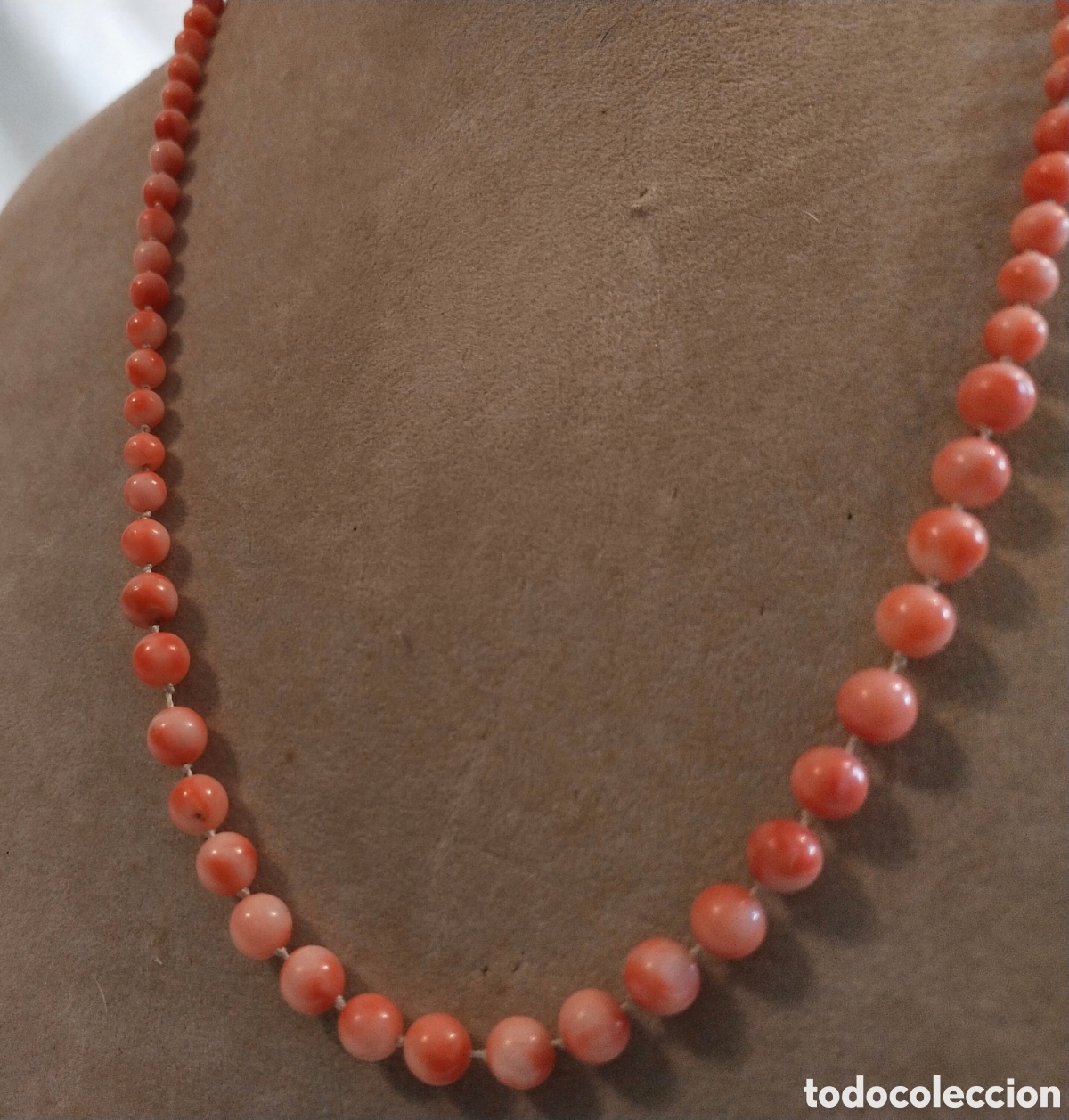 Joyeria: Antiguo collar de coral rosa - Foto 7