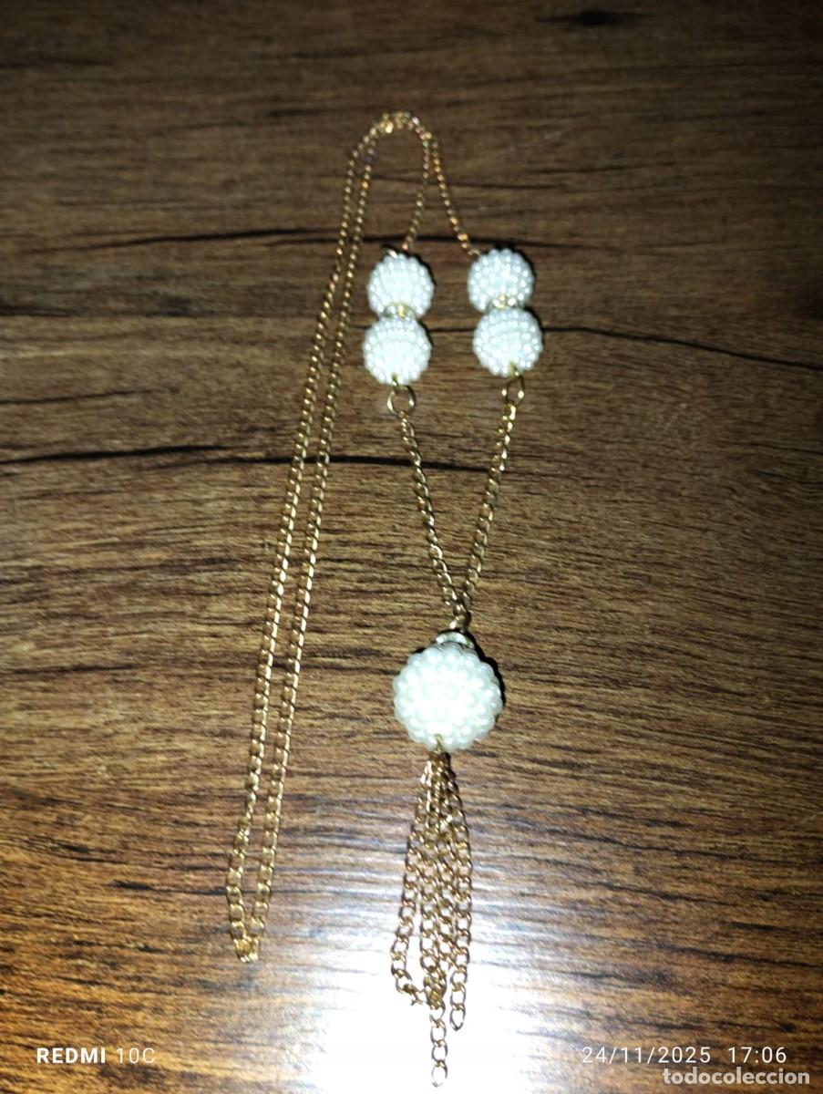 Joyeria: bonito collar con bolas de perlas y circonitas - Foto 2