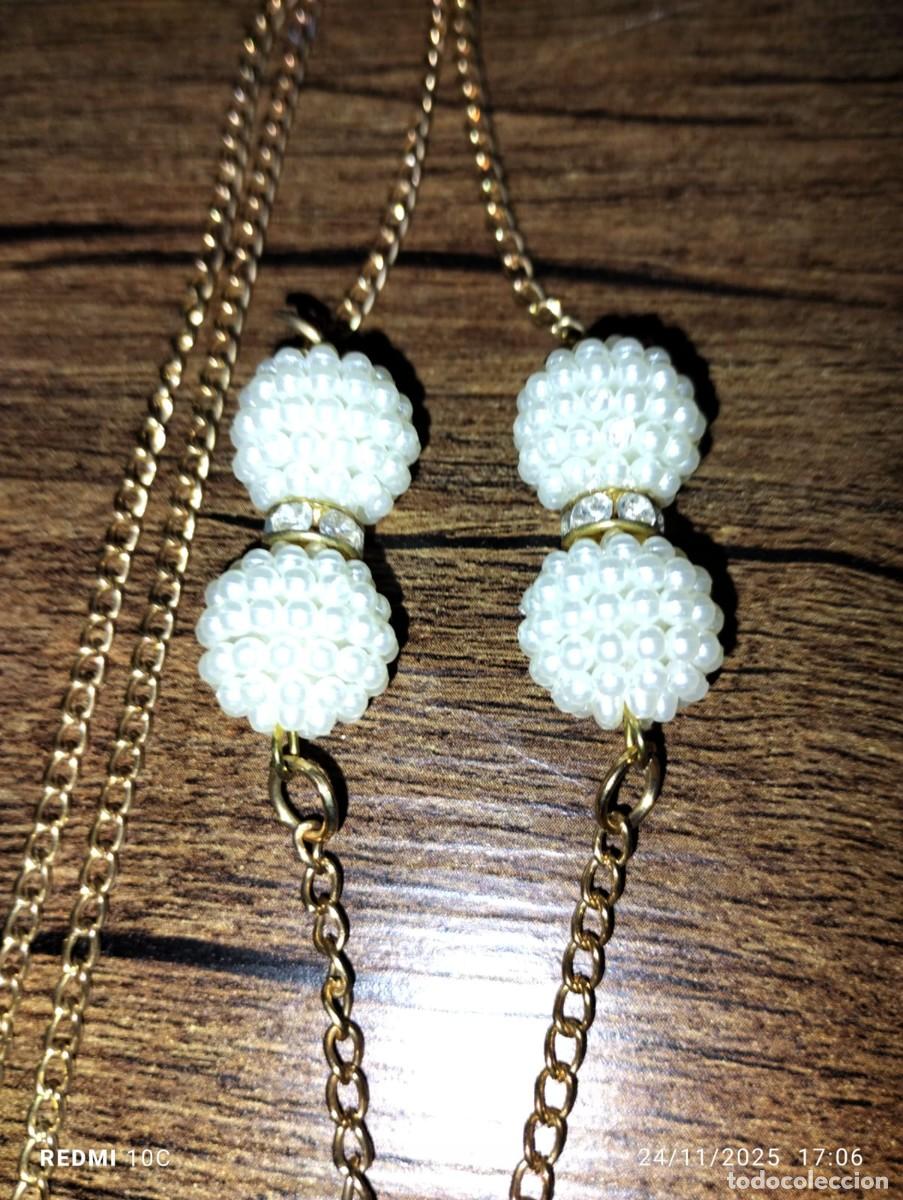 Joyeria: bonito collar con bolas de perlas y circonitas - Foto 3