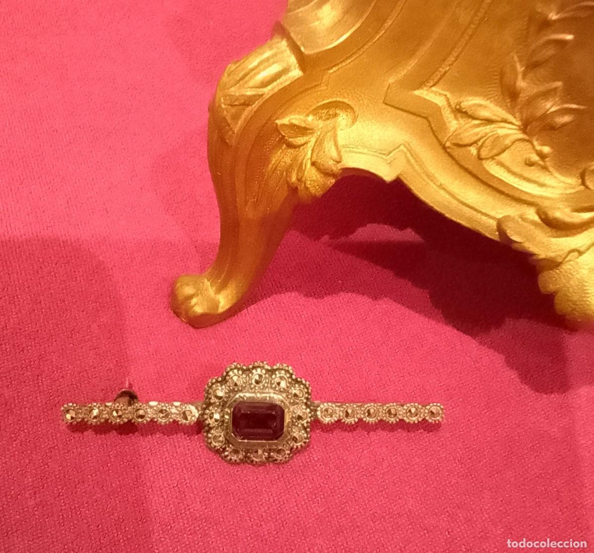 Joyeria: Antiguo Broche de Plata, Oro y Marcasitas - Foto 2