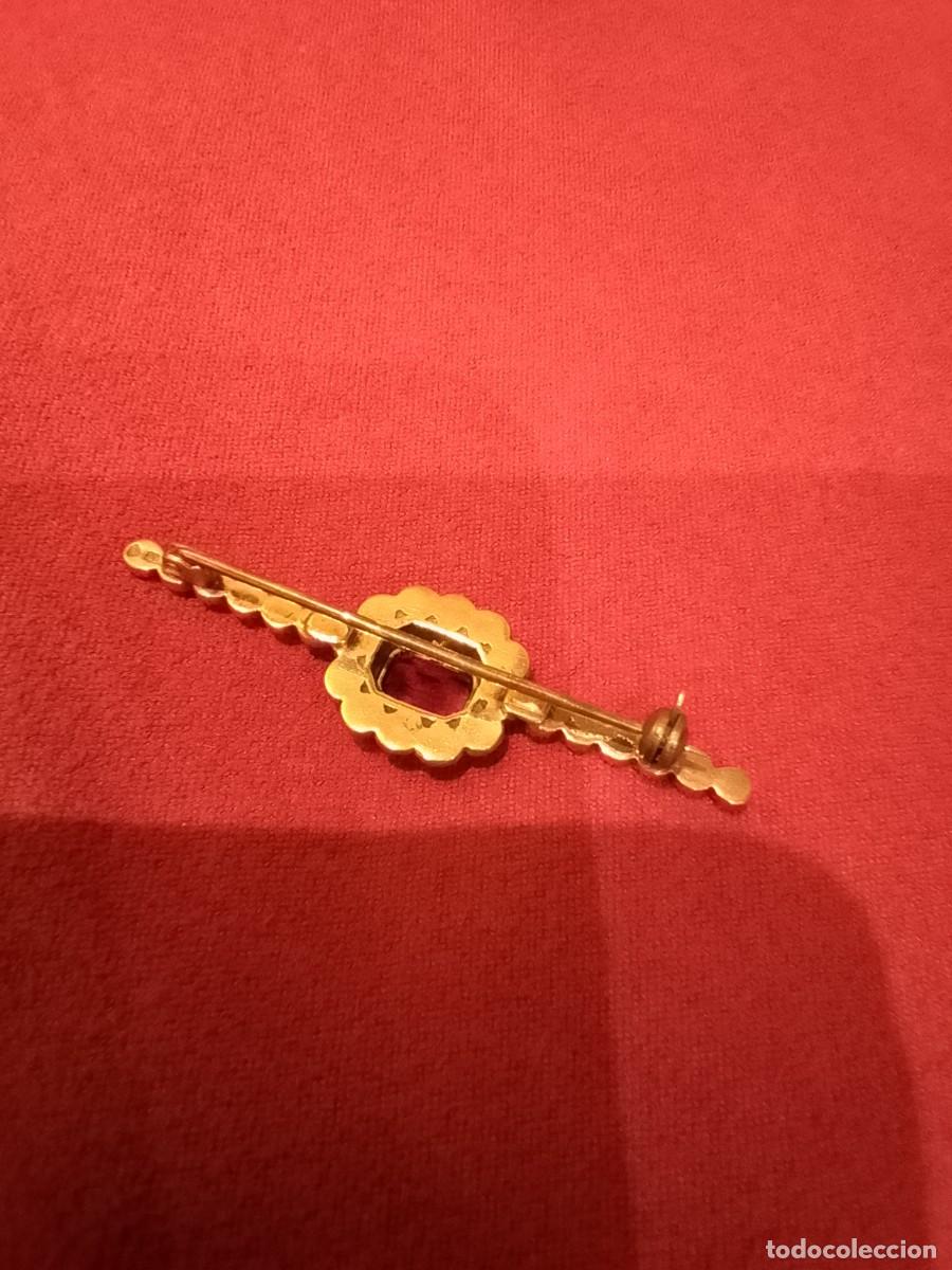 Joyeria: Antiguo Broche de Plata, Oro y Marcasitas - Foto 3