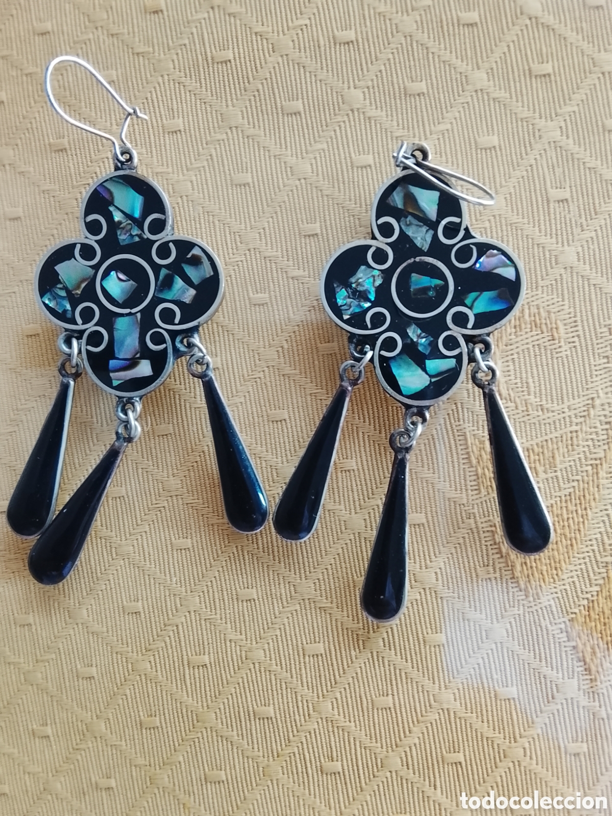 Joyeria: Pendientes de M&eacute;jico de alpaca plateada. - Foto 1