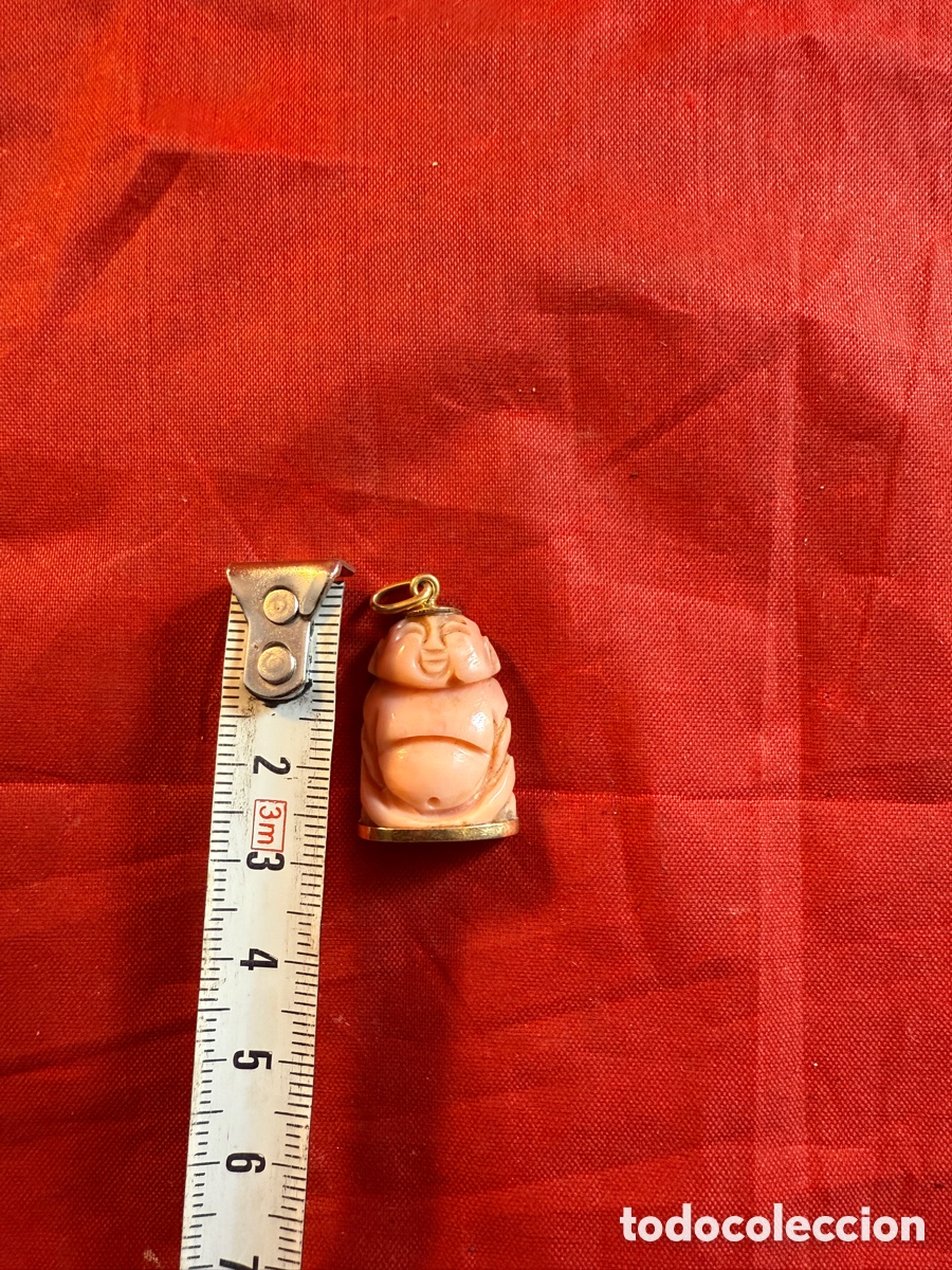 Joyeria: COLGANTE BUDA SONRIENTE DE CORAL ROSA Y ORO - Foto 4